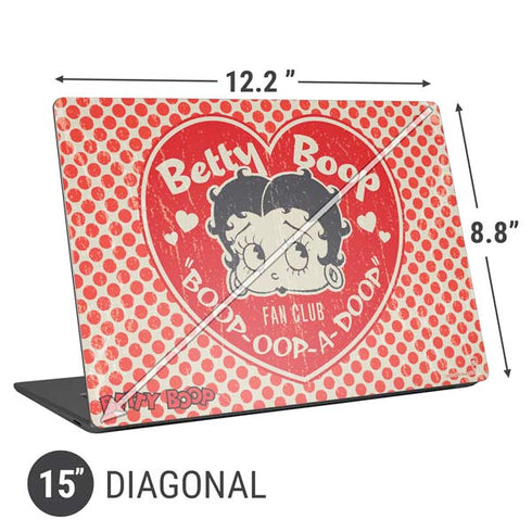 Betty Boop Red Heart Universal Laptop 15in (12.2 x 8.8in) Skin